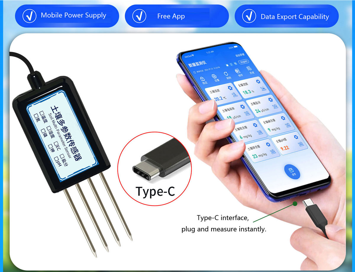 8-in-1 Soil Sensor Portable Type-C/USB Soil Multi-Parameter Tester & Analyzer.jpg